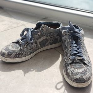 Blue snakeskin Jimmy Choo sneakers